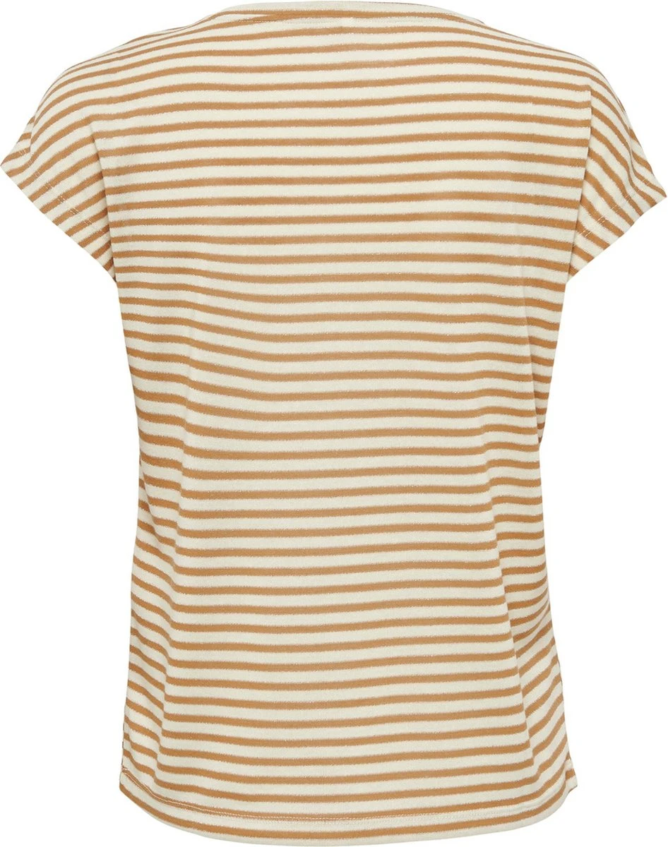 Only T-shirt Onlcannes S/s V-neck Glitter Top Jr 15214388 Brown Suger Dames Maat - XL 4 Only T-shirt Onlcannes S/s V-neck Glitter Top Jr 15214388 Brown Suger Dames Maat - XL - Afbeelding 2