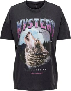 ONLY ONLLUCY OVERSIZE S/S WOLF TOP BOX JRS Dames T-shirt - Maat M