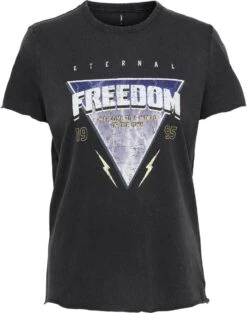 Only T-shirt Onllucy Reg S/s Top Jrs Noos 15215721 Black/freedom Dames Maat - M