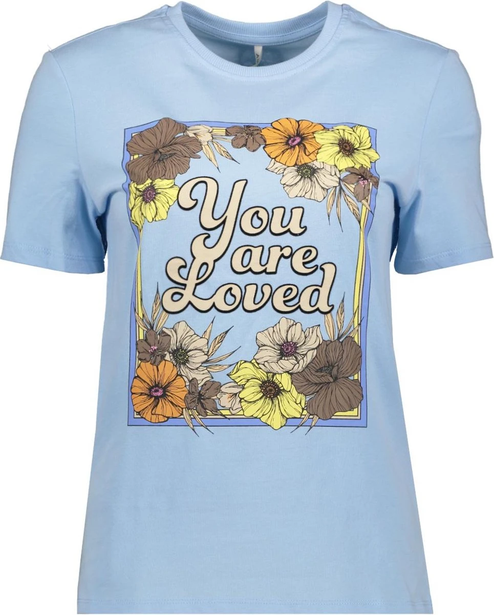 Only T-shirt Onlfreya Reg S/s Flower Top Box Jrs 15290566 Cleae Sky/wild Dames Maat - XL 3 Only T-shirt Onlfreya Reg S/s Flower Top Box Jrs 15290566 Cleae Sky/wild Dames Maat - XL