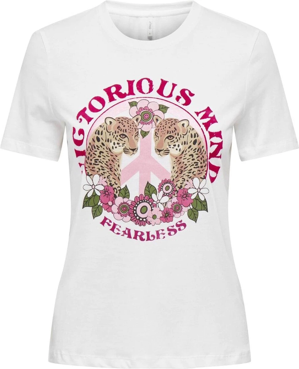Only T-shirt Onllenni Reg S/s Wild Top Box Jrs 15290640 Cloud Dancer/victorious Dames Maat - L 3 Only T-shirt Onllenni Reg S/s Wild Top Box Jrs 15290640 Cloud Dancer/victorious Dames Maat - L