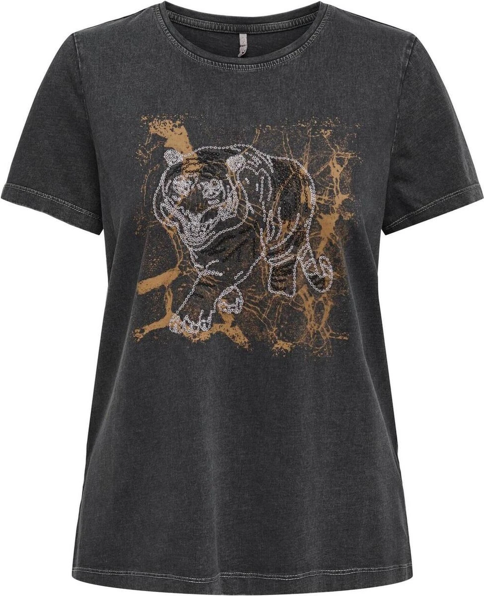 Only T-shirt Onllucy Emb T-shirt Cs Jrs 15294613 Black/tiger Emb Dames Maat - XL 3 Only T-shirt Onllucy Emb T-shirt Cs Jrs 15294613 Black/tiger Emb Dames Maat - XL