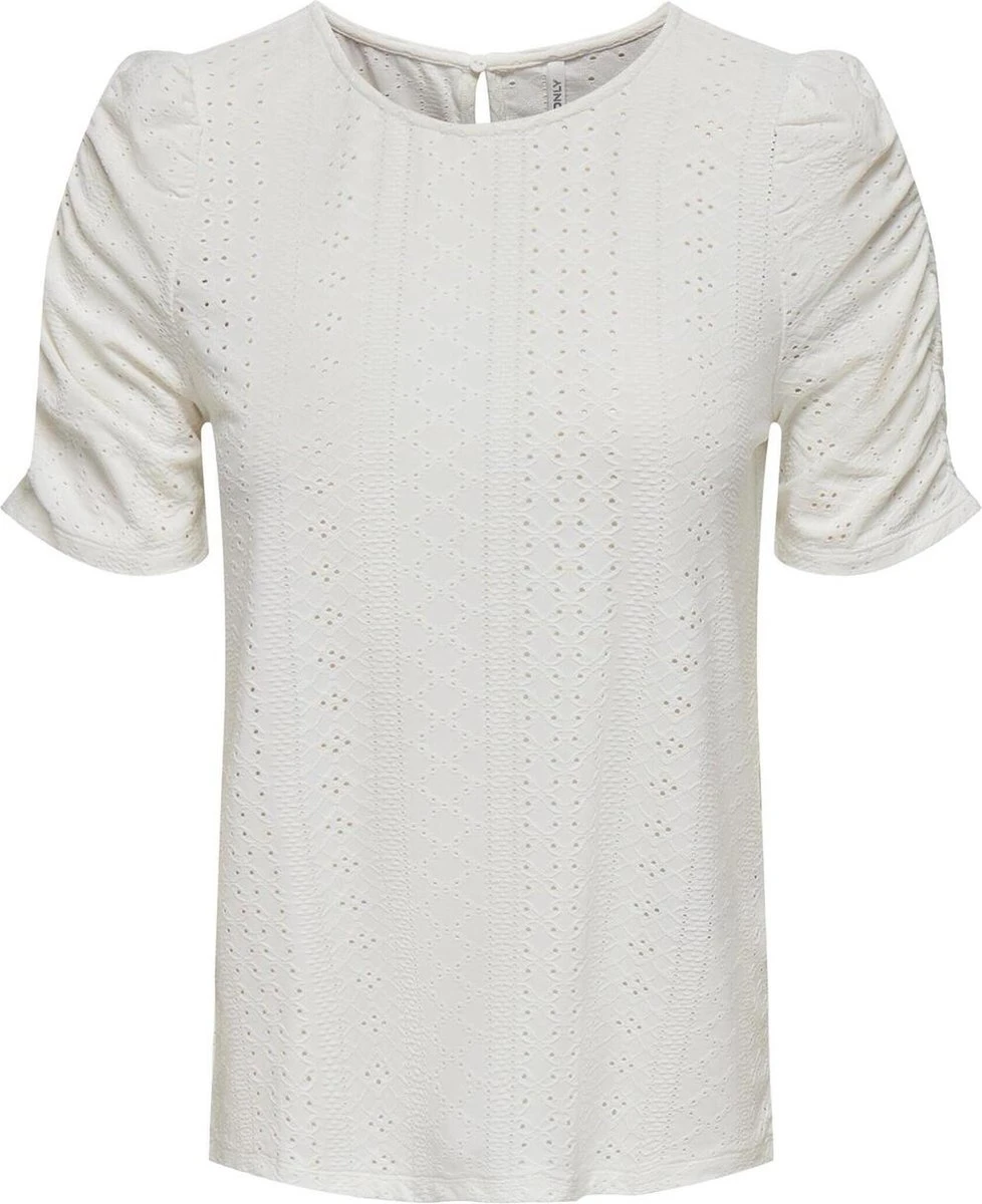 Only T-shirt Onlsandra S/s Puff Top Jrs 15289686 Cloud Dancer Dames Maat - M 3 Only T-shirt Onlsandra S/s Puff Top Jrs 15289686 Cloud Dancer Dames Maat - M