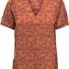 Only T-shirt Onlmargot Life S/s V-neck Top Cs Pt 15298727 Flame Orange/boho Dames Maat - M -Only 990x1200 6