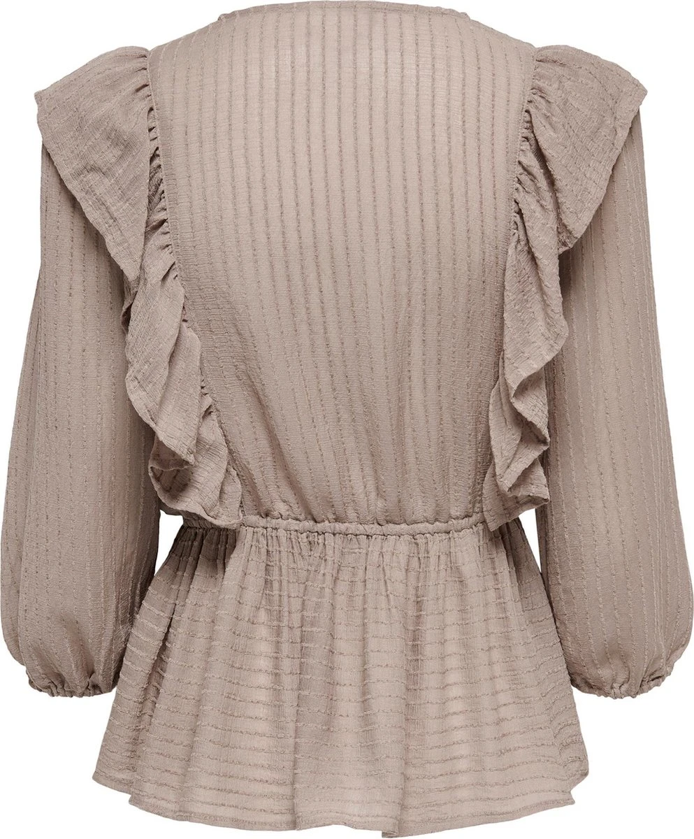 Only Blouse Onllondon 3/4 Ruffle Top Noos Wvn 15239286 Mocha Meri Dames Maat - L 4 Only Blouse Onllondon 3/4 Ruffle Top Noos Wvn 15239286 Mocha Meri Dames Maat - L - Afbeelding 2
