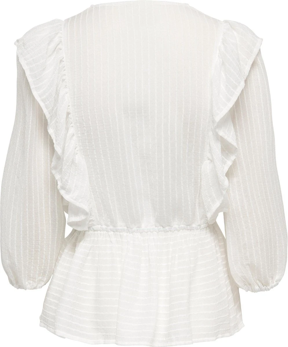 Only Blouse Onllondon 3/4 Ruffle Top Noos Wvn 15239286 Cloud Dancer Dames Maat - S 5 Only Blouse Onllondon 3/4 Ruffle Top Noos Wvn 15239286 Cloud Dancer Dames Maat - S - Afbeelding 3