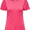 Only T-shirt Onlkanye S/s Lace Mix Top Jrs 15287119 Camellia Rose Dames Maat - XL 1 Only T-shirt Onlkanye S/s Lace Mix Top Jrs 15287119 Camellia Rose Dames Maat - XL -Only 997x1200 1